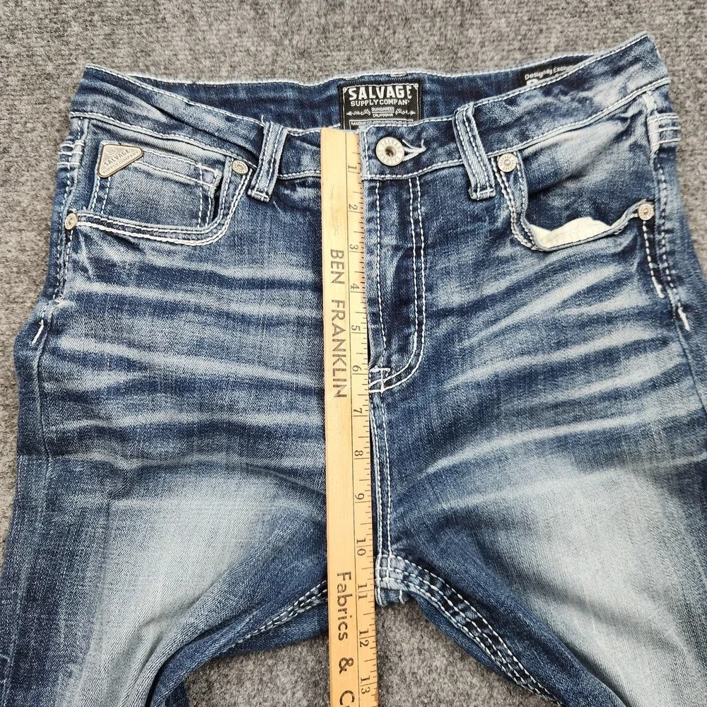 Salvage Madness Straight‎ Jeans Kids 16 Blue Relaxed Fit Adjustable Waist Denim